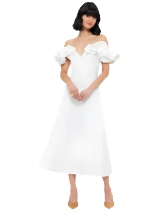 Annie Off Shoulder Frill Midi