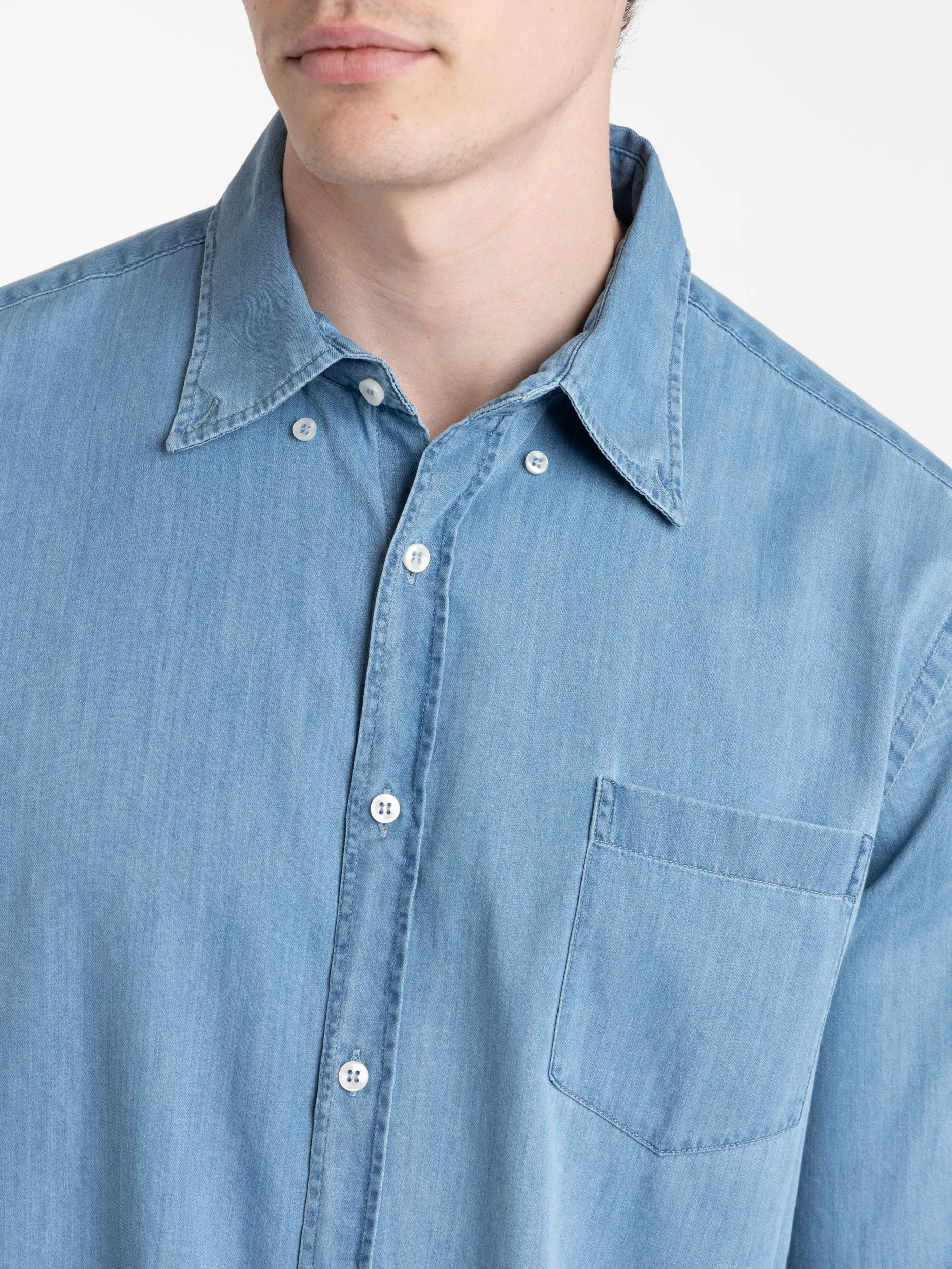 Azzurro Blue Denim Shirt