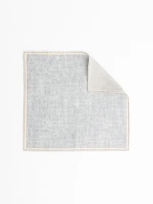 Grey/Beige Wool Pocket Square