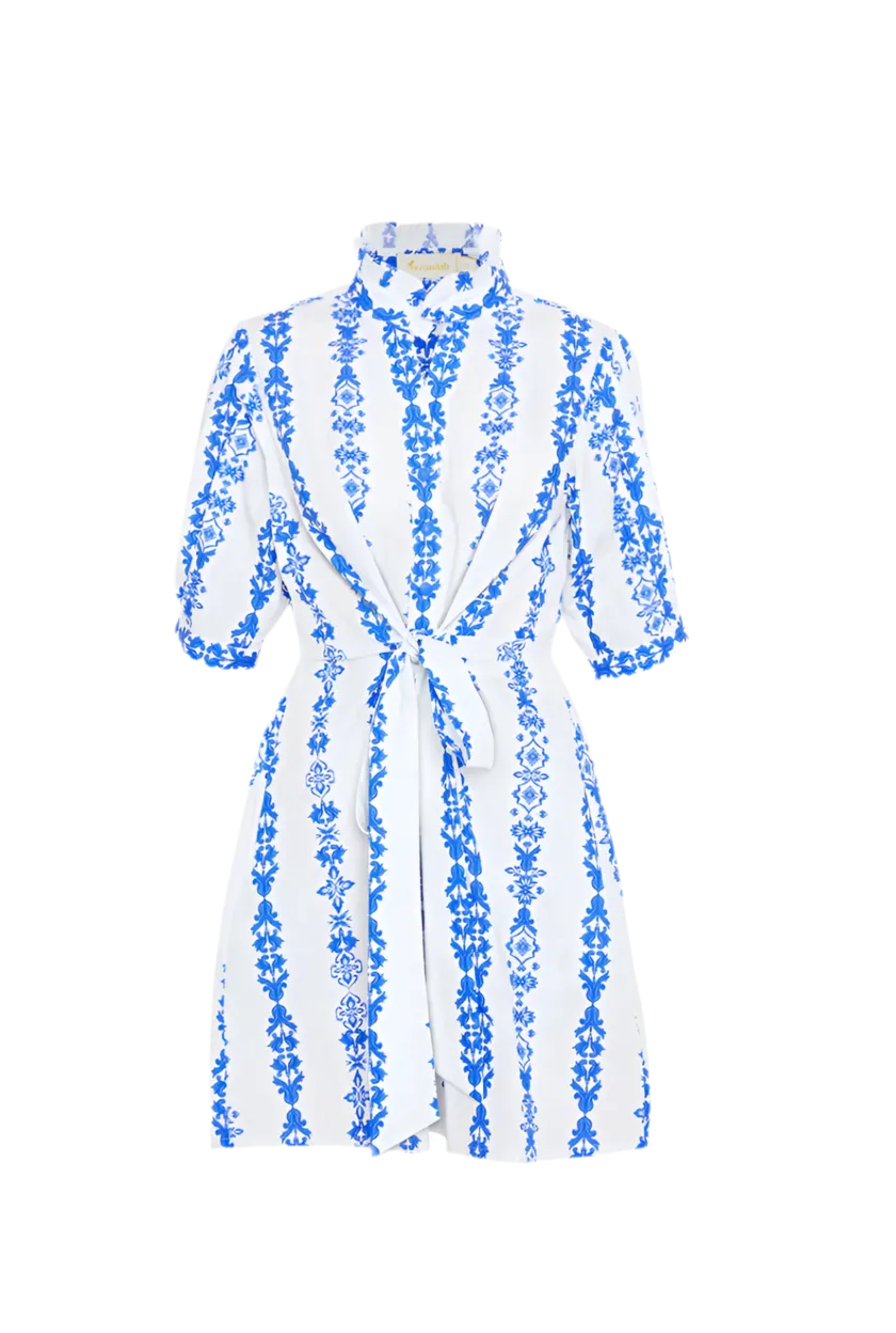 Hand Draped Mini Shirt Dress
