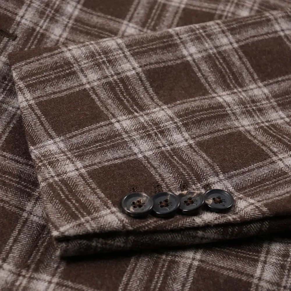 Isaia Layered Check Flannel Wool Suit