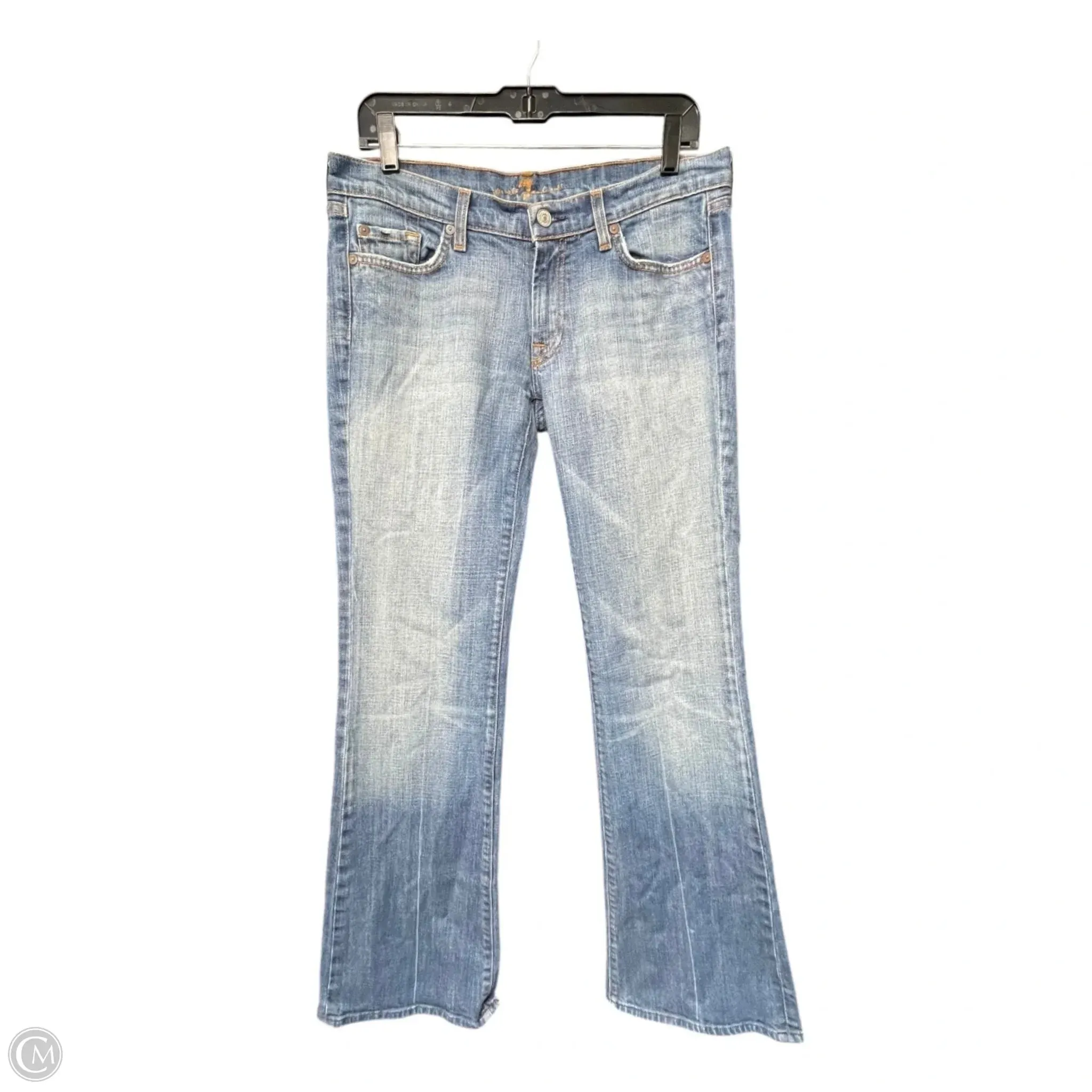 Jeans Boot Cut By 7 For All Mankind In Blue Denim. Size: 12