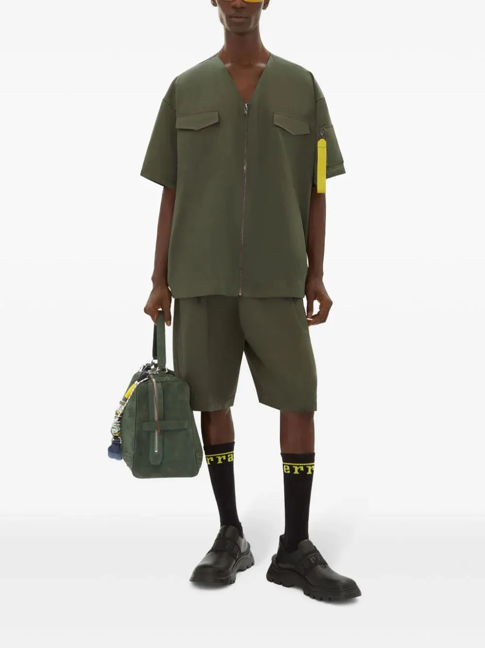 Keyring-Attachment Zip-Fastening Shirt