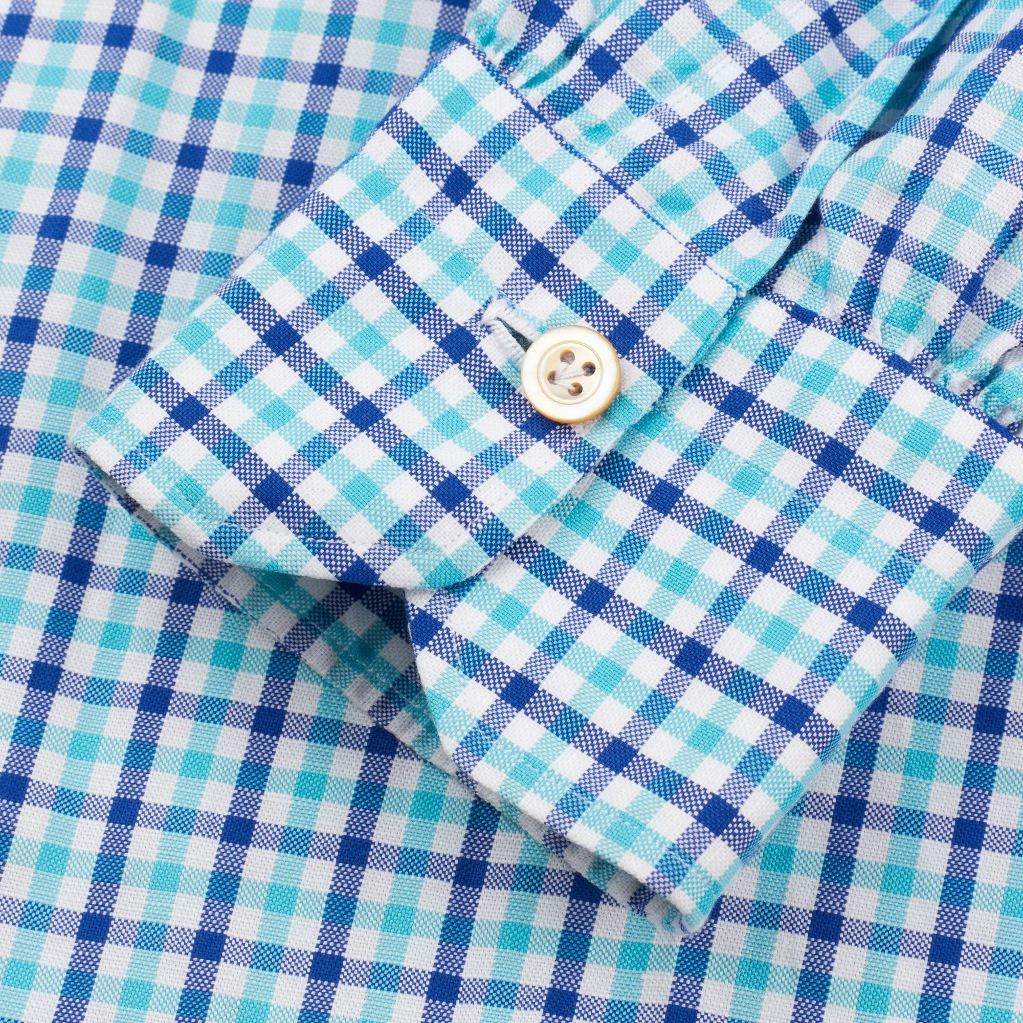KITON Napoli Handmade Gingham Checked Cotton Button-Down Dress Shirt EU 39 NEW US 15.5
