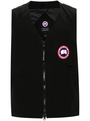 Logo-Patch Zip-Up Vest