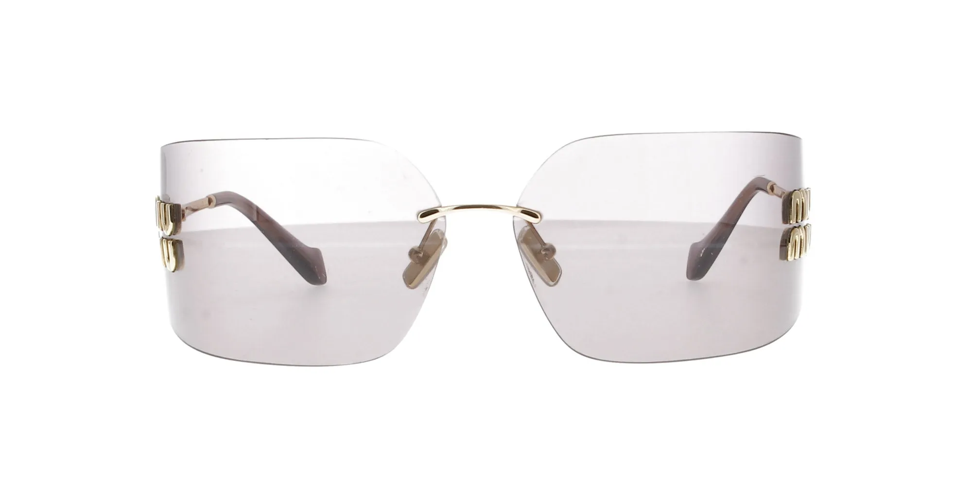 Miu Miu Rimless Gold Sunglasses