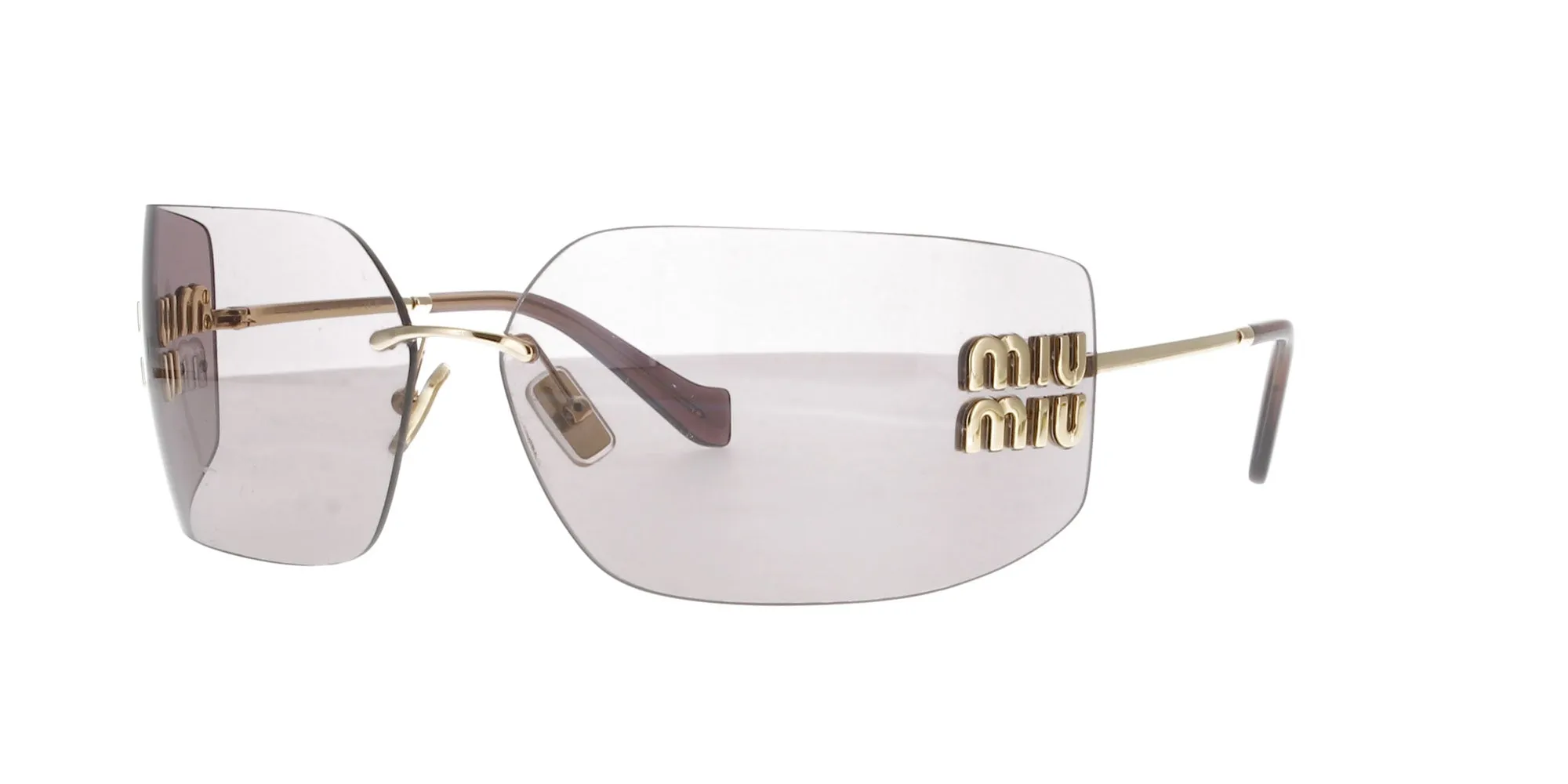 Miu Miu Rimless Gold Sunglasses