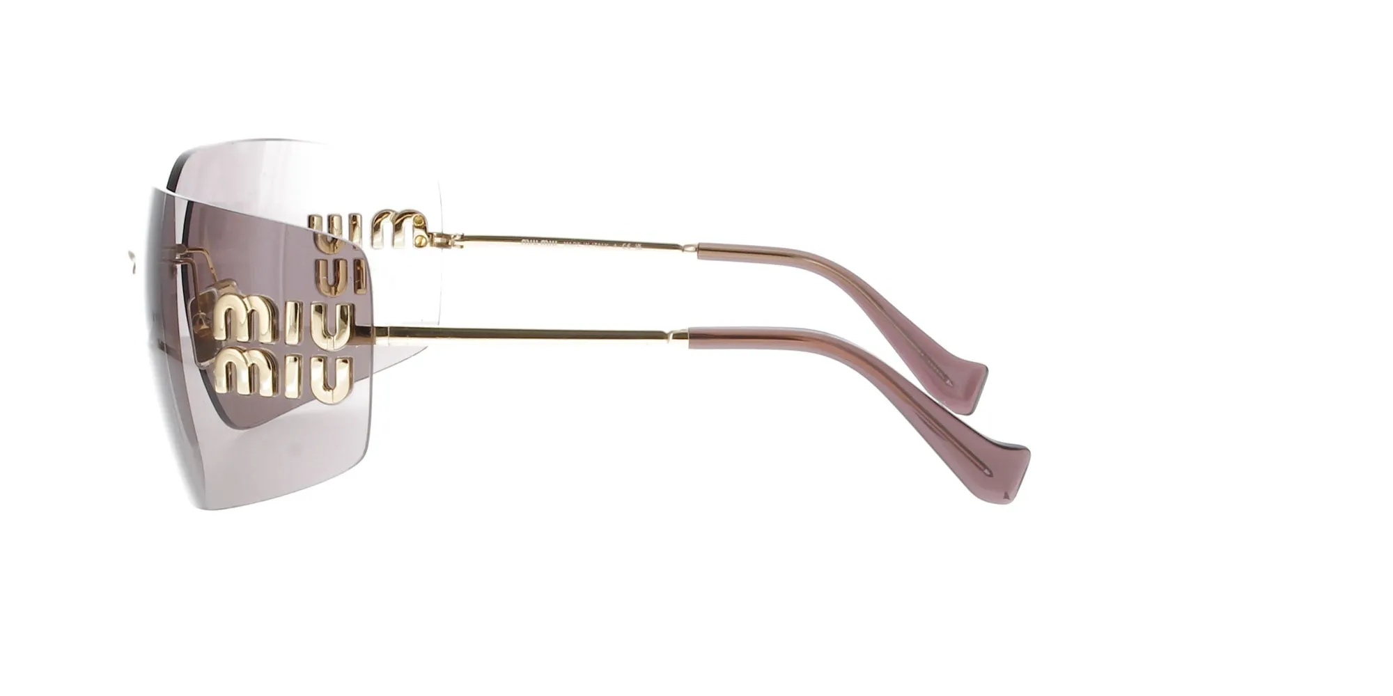 Miu Miu Rimless Gold Sunglasses