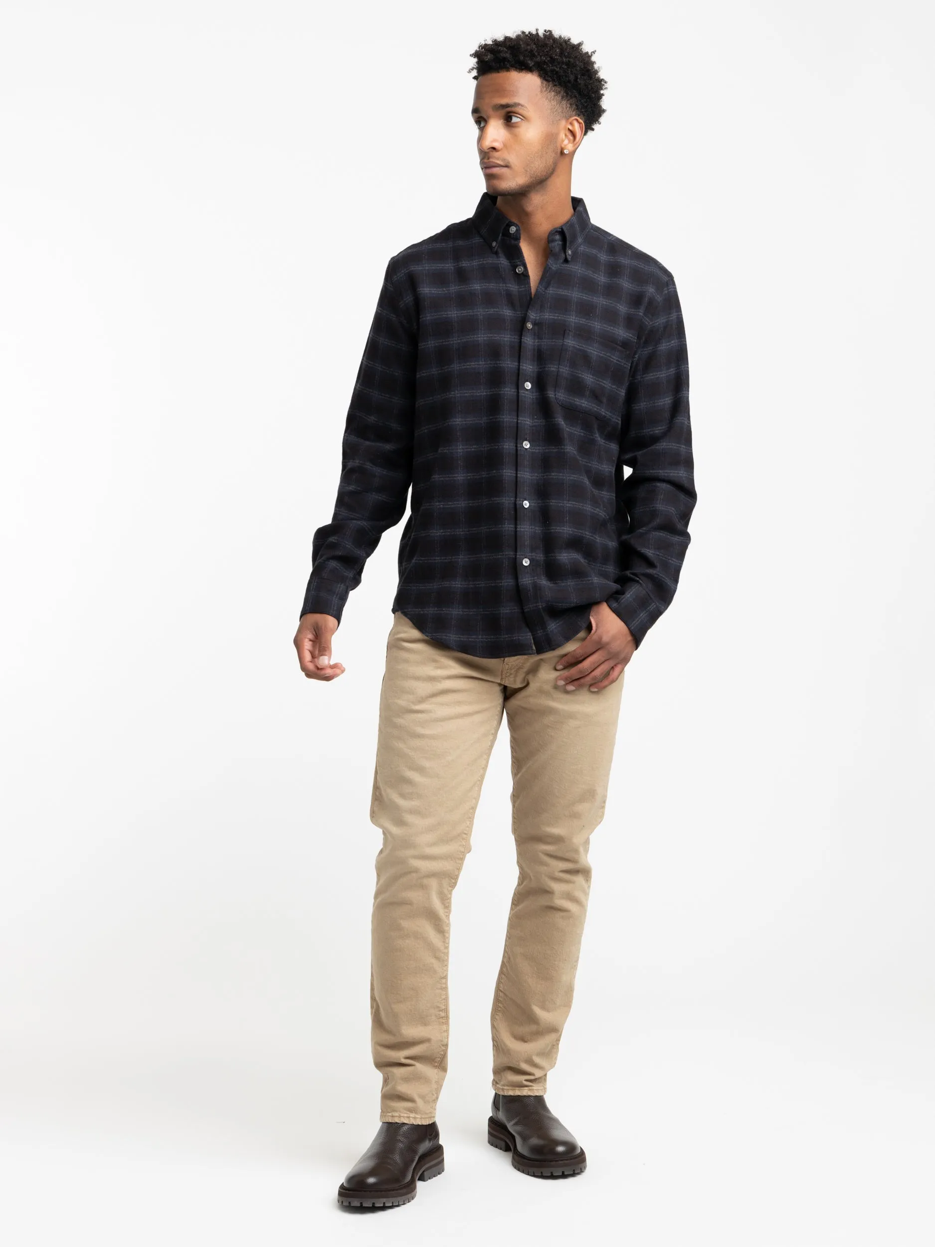 Navy Check Cachal Shirt