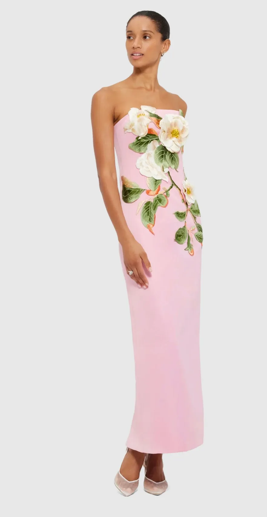 Rayna Applique Floral Bustier Maxi Dress