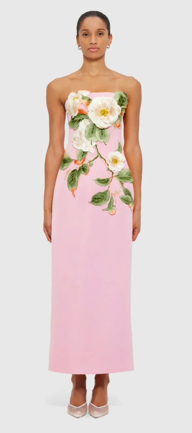 Rayna Applique Floral Bustier Maxi Dress