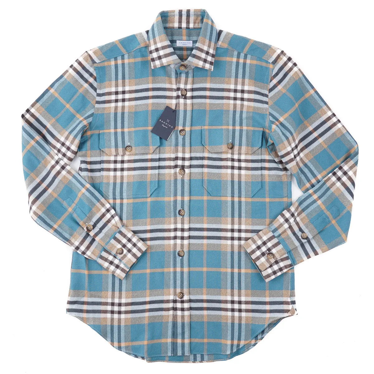 Sannino Slim-Fit Flannel Cotton Shirt