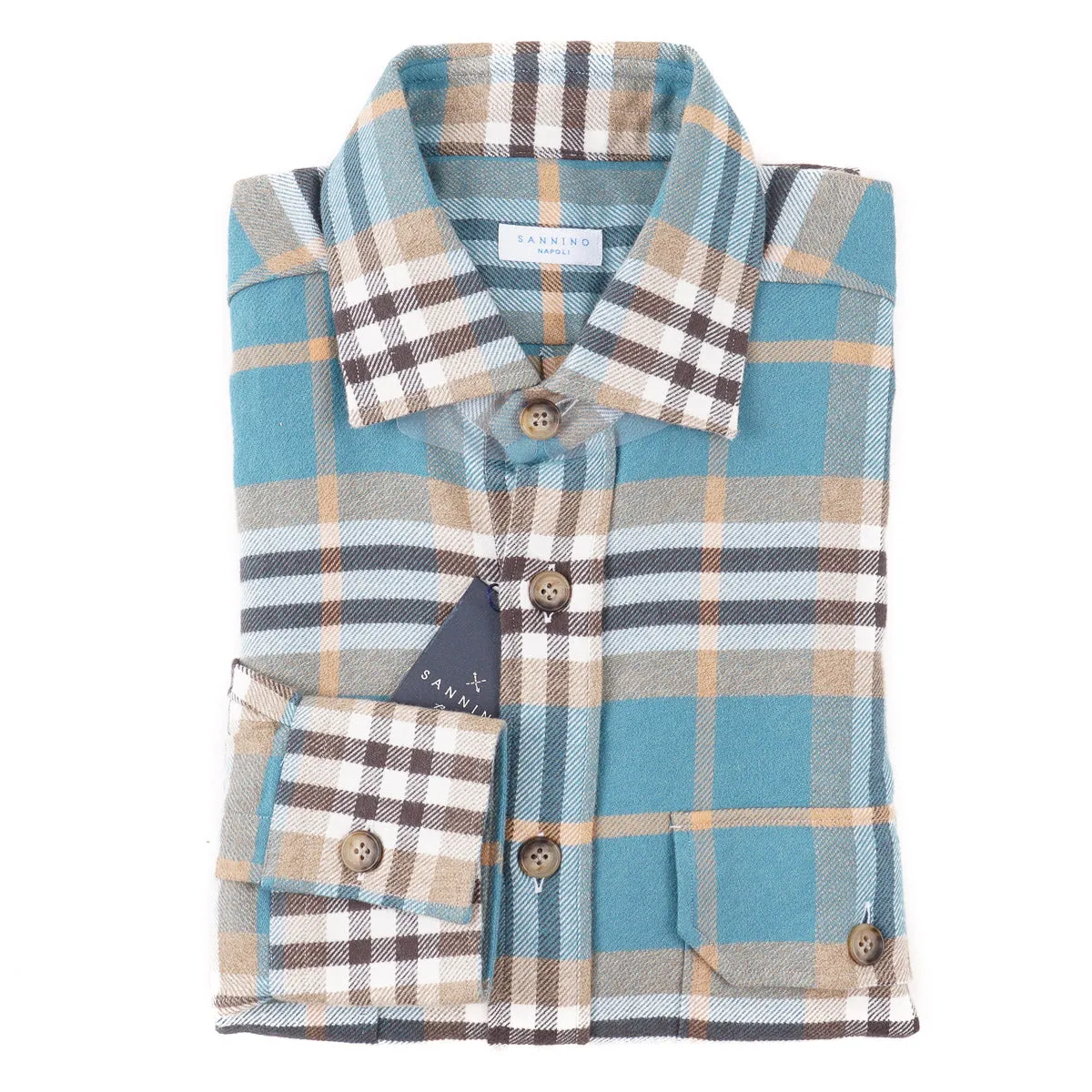 Sannino Slim-Fit Flannel Cotton Shirt