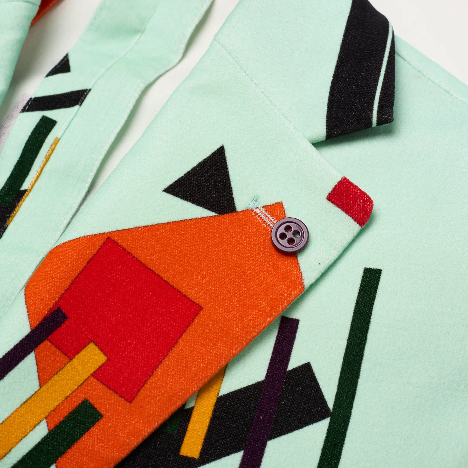 SARTORIA PARTENOPEA Mint Green Geometric Design Cotton-Elastane Jacket EU 50 NEW US 40 Current Model
