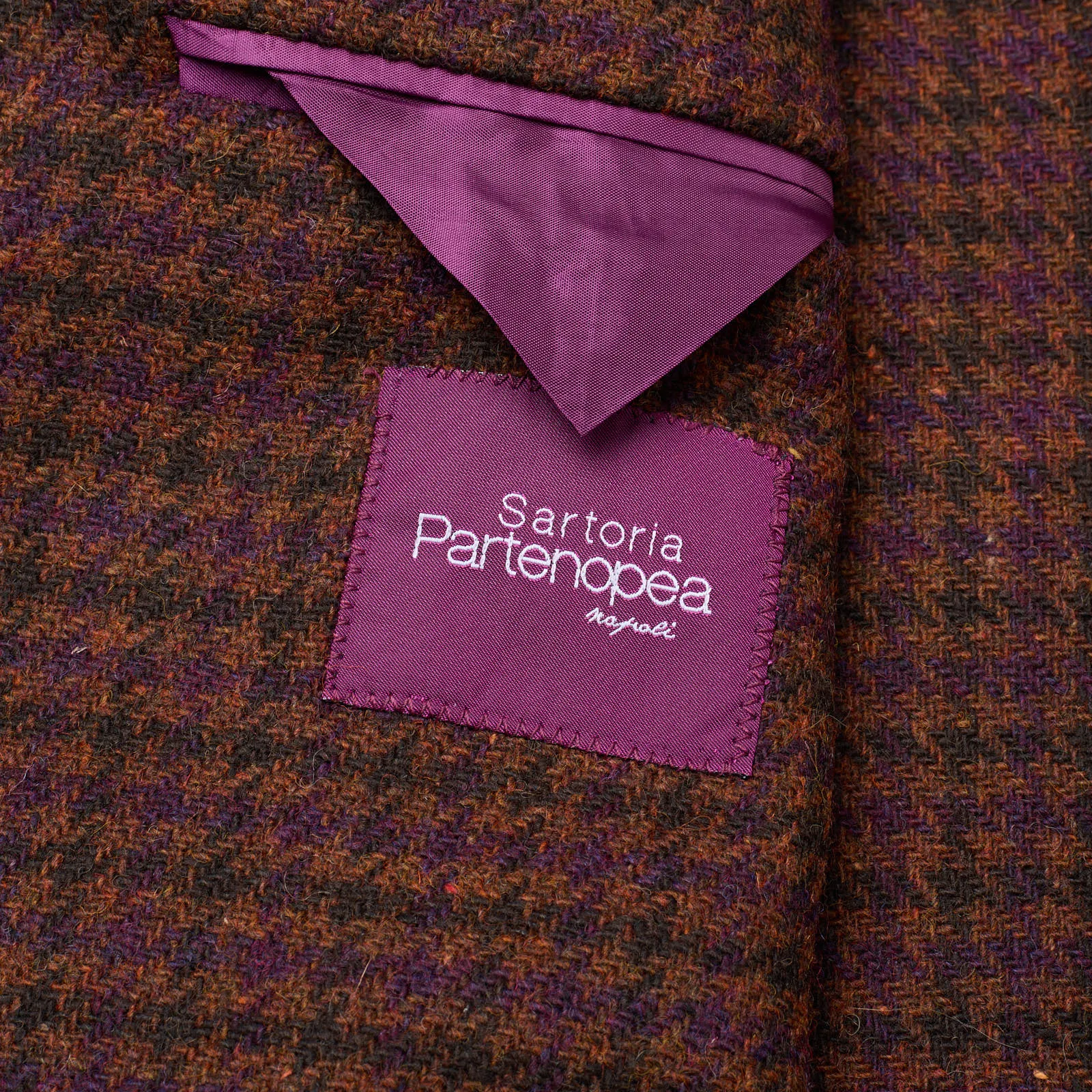 SARTORIA PARTENOPEA Multicolor Shepherd's Check Wool-Poly Jacket EU 50 NEW US 40 Current Model