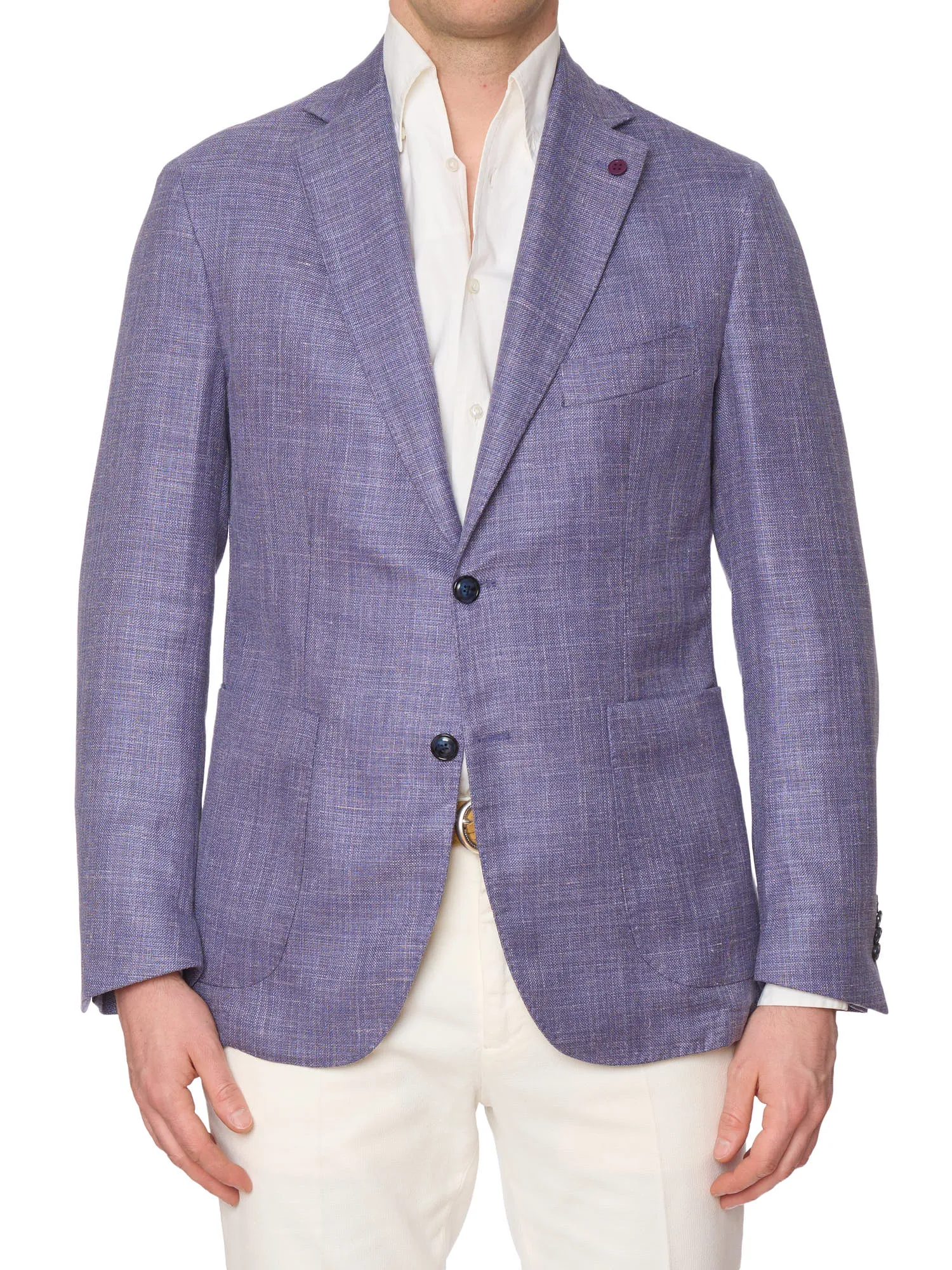 SARTORIA PARTENOPEA Violet Hopsack Wool-Silk-Linen Blazer Jacket EU 50 NEW US 40 Current Model