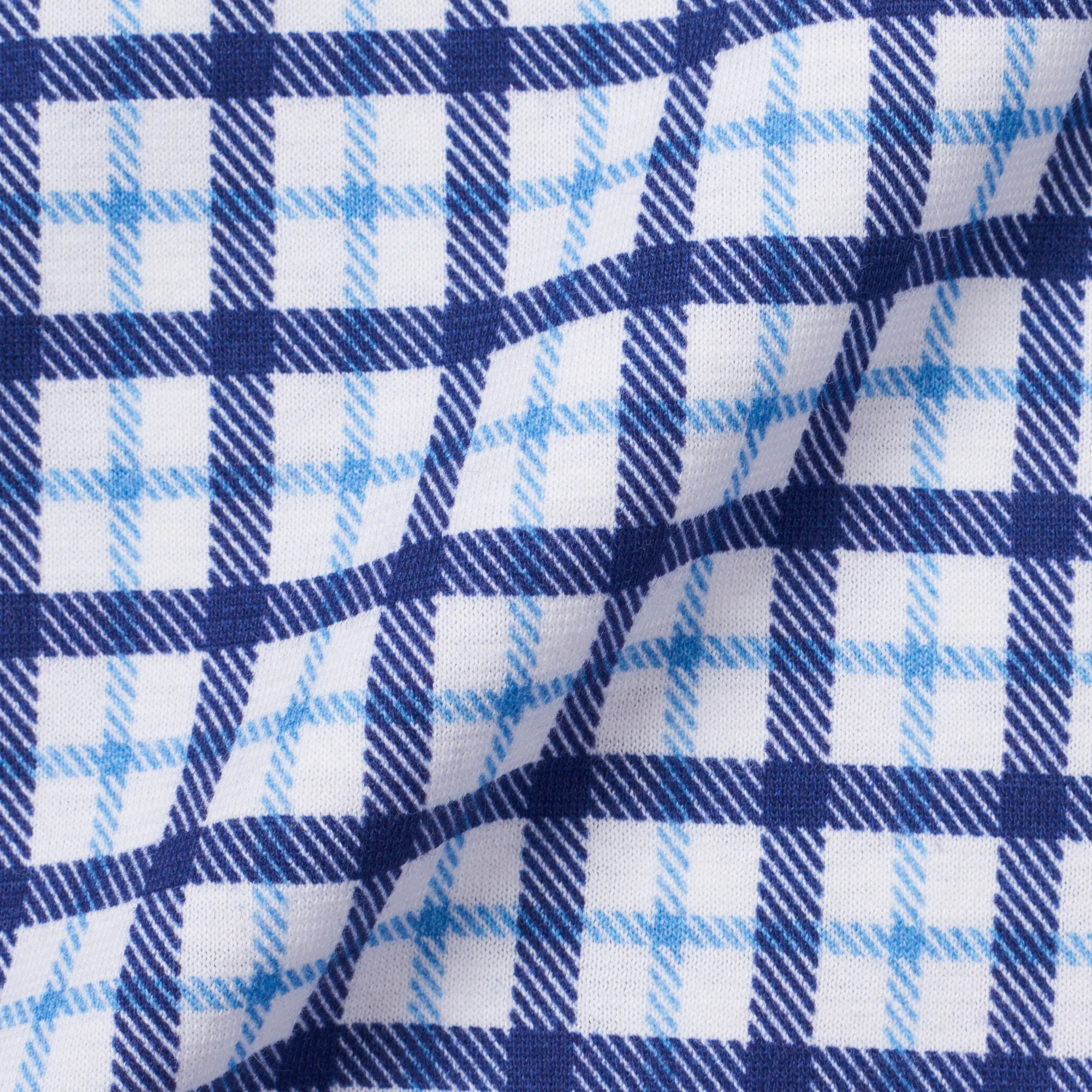 SARTORIO Napoli by KITON Blue-White Plaid Cotton Short Sleeve Casual Shirt NEW