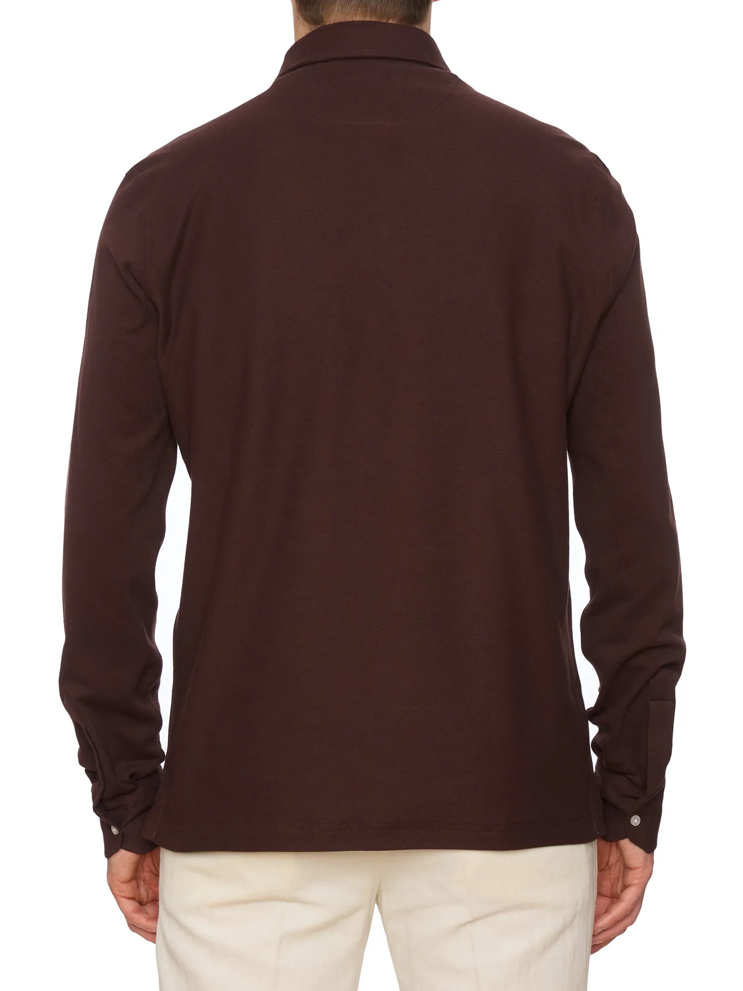 SARTORIO Napoli by KITON Brown Cotton Pique Polo Shirt NEW