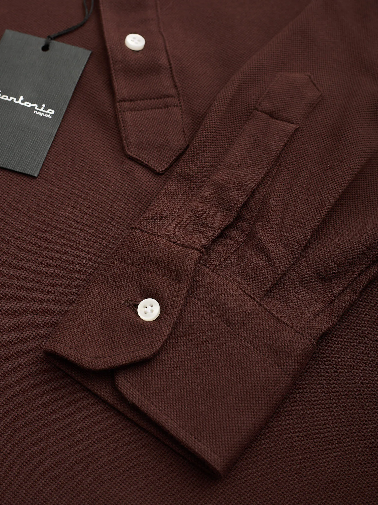 SARTORIO Napoli by KITON Brown Cotton Pique Polo Shirt NEW