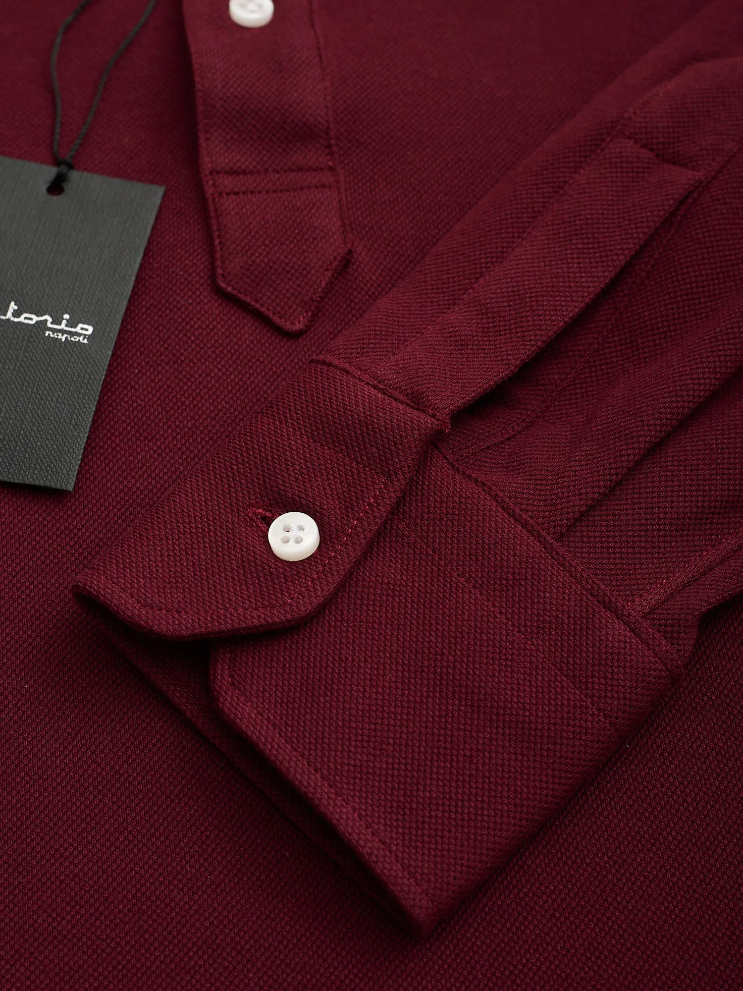 SARTORIO Napoli by KITON Burgundy Cotton Pique Polo Shirt NEW