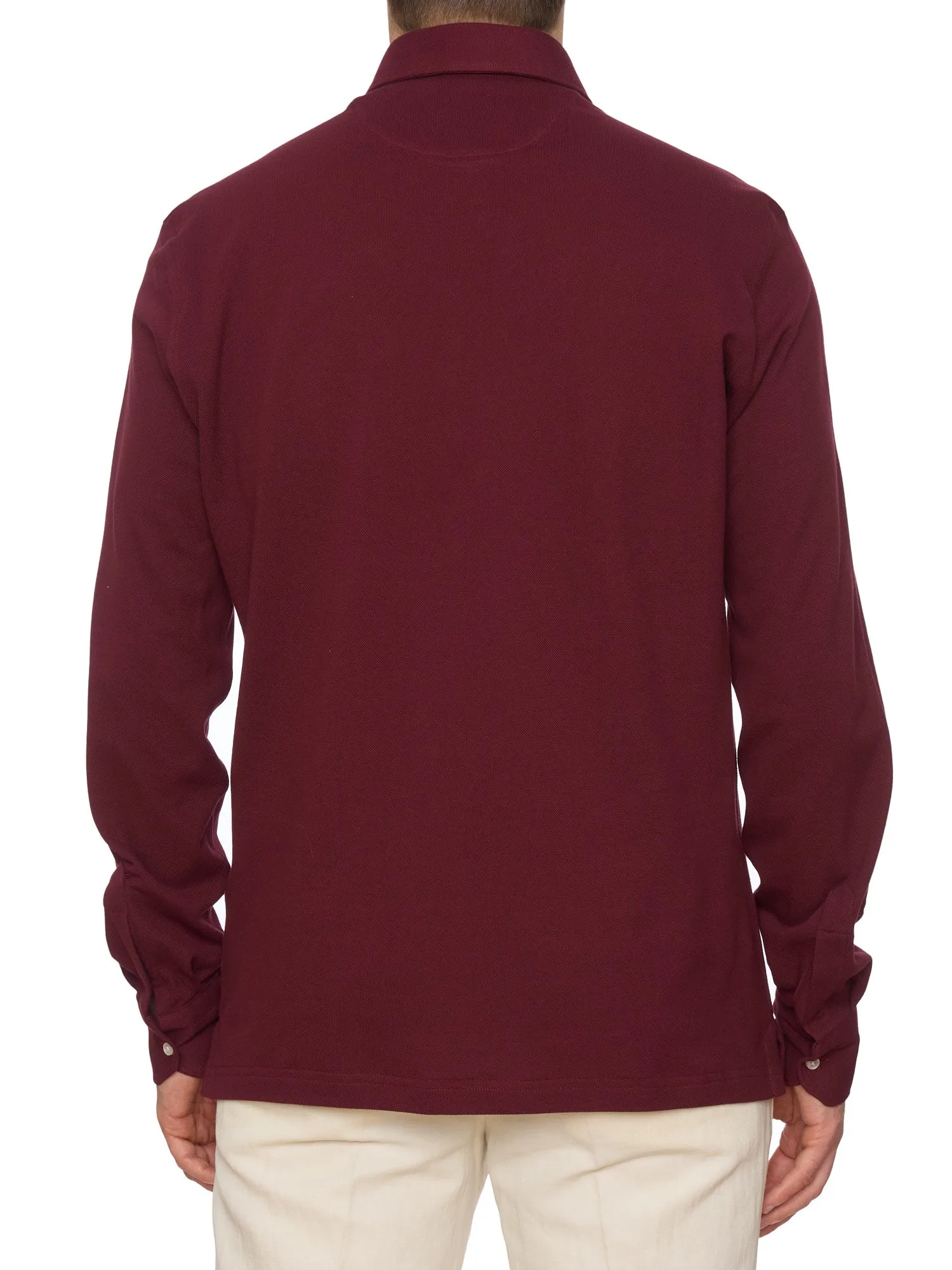 SARTORIO Napoli by KITON Burgundy Cotton Pique Polo Shirt NEW
