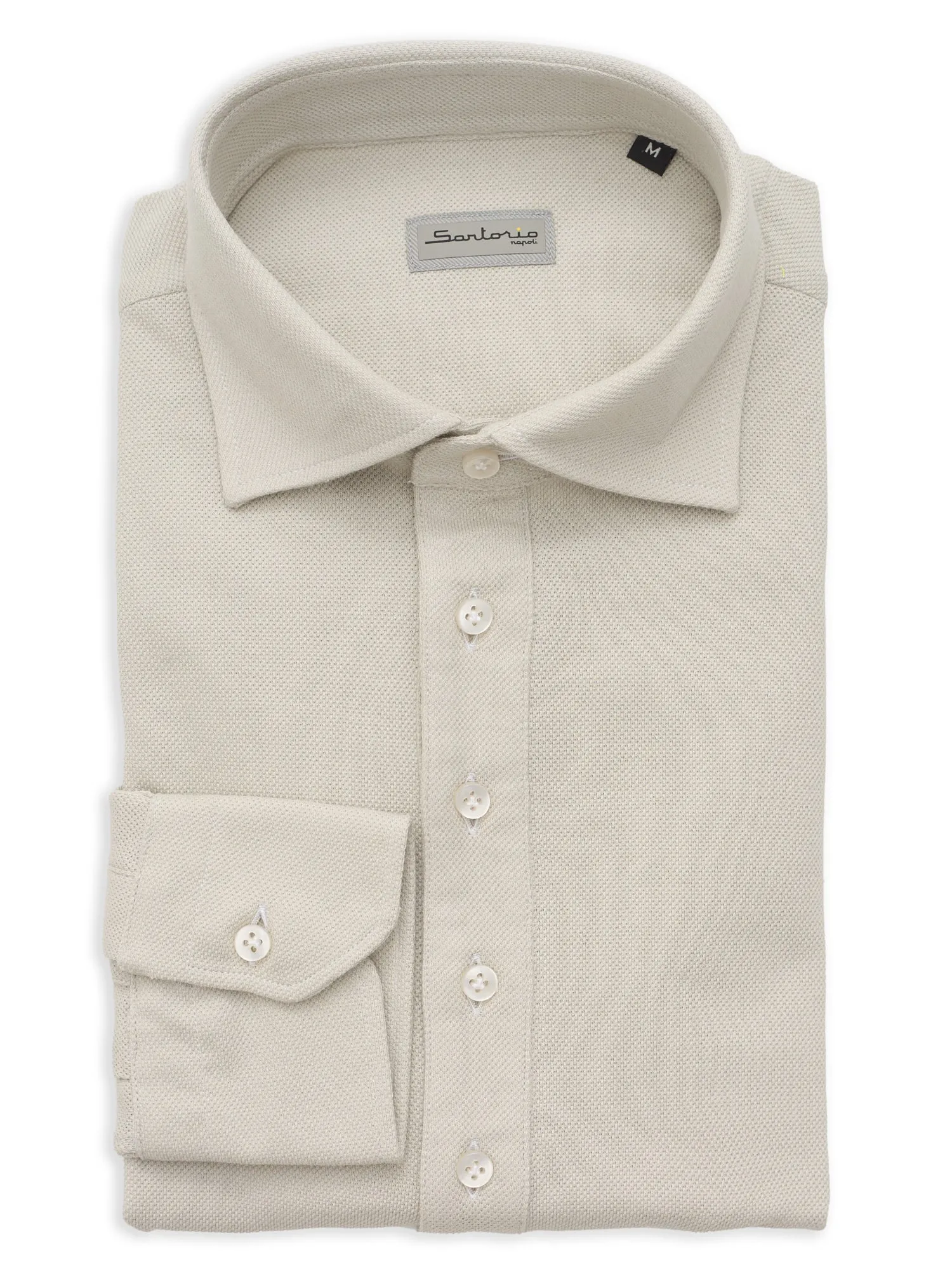 SARTORIO Napoli by KITON Light Gray Cotton Pique Polo Shirt NEW
