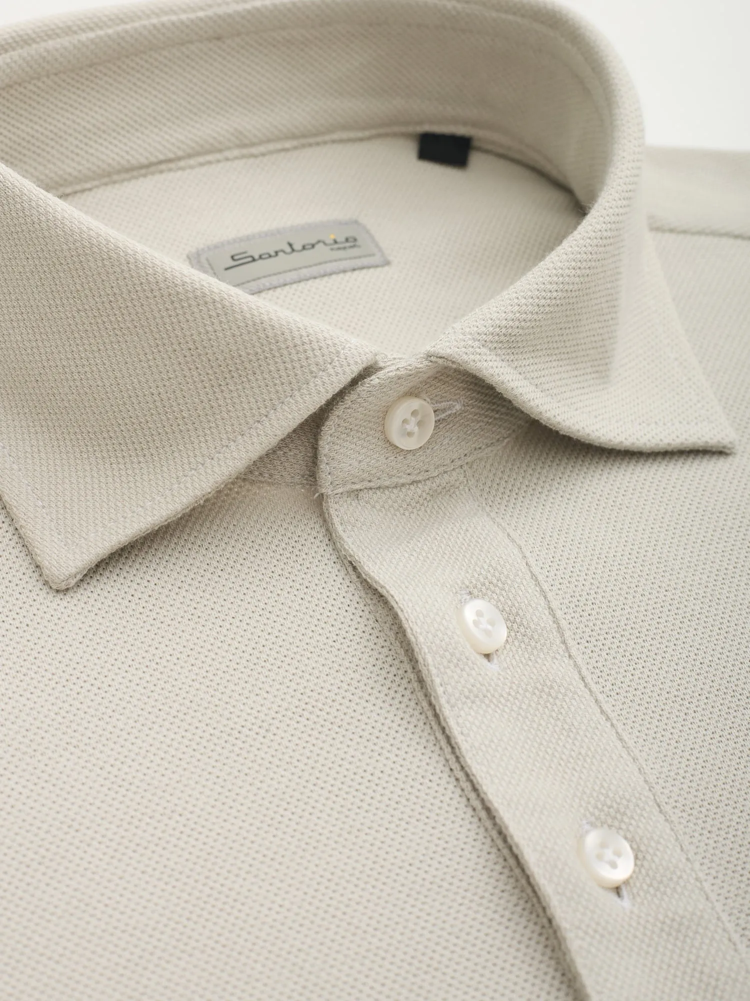 SARTORIO Napoli by KITON Light Gray Cotton Pique Polo Shirt NEW