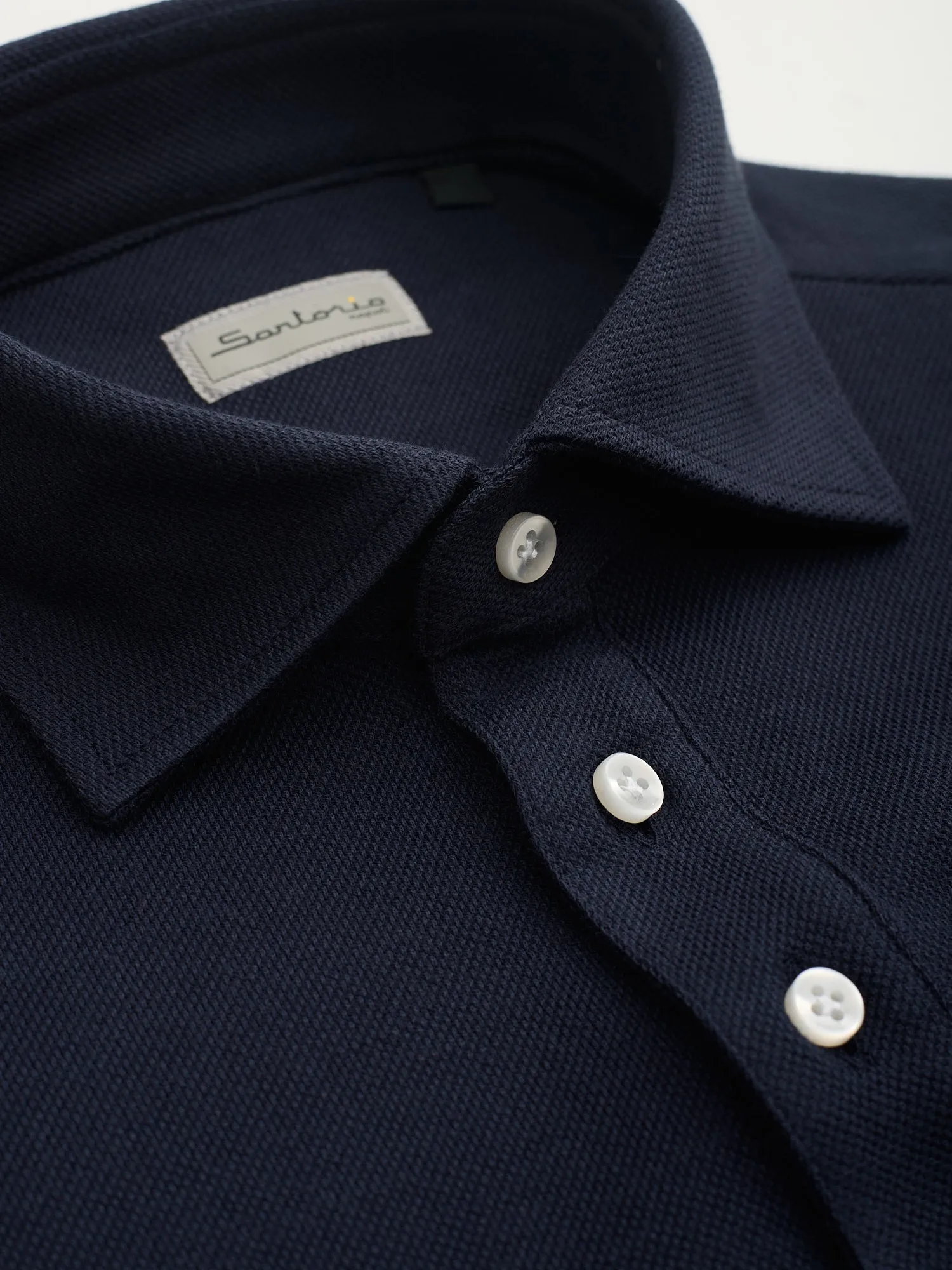 SARTORIO Napoli by KITON Navy Blue Cotton Pique Polo Shirt NEW