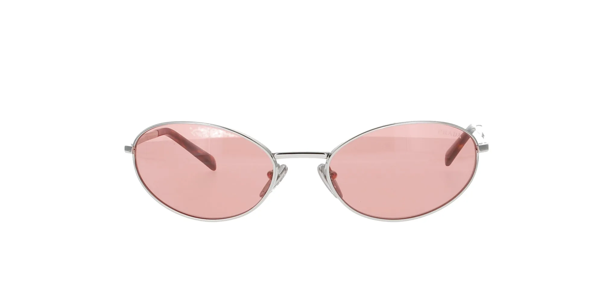 Silver Oval Wrap Prada Sunglasses
