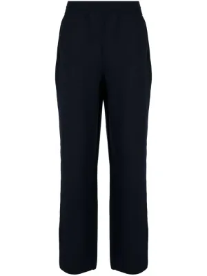 Straight-Leg Wool-Blend Track Pants
