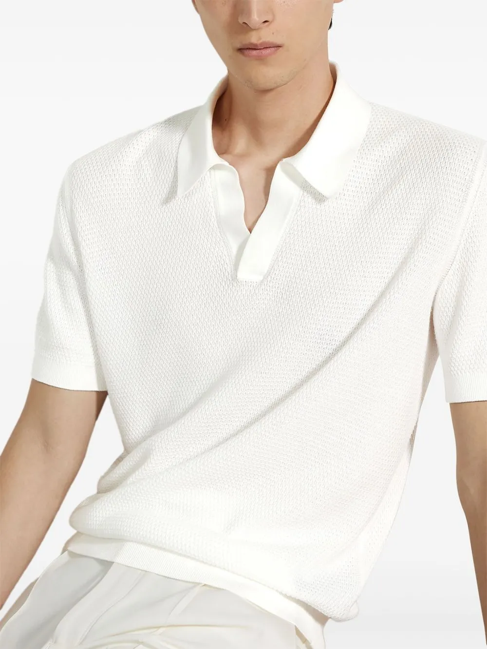 V-Neck Cotton Polo Shirt