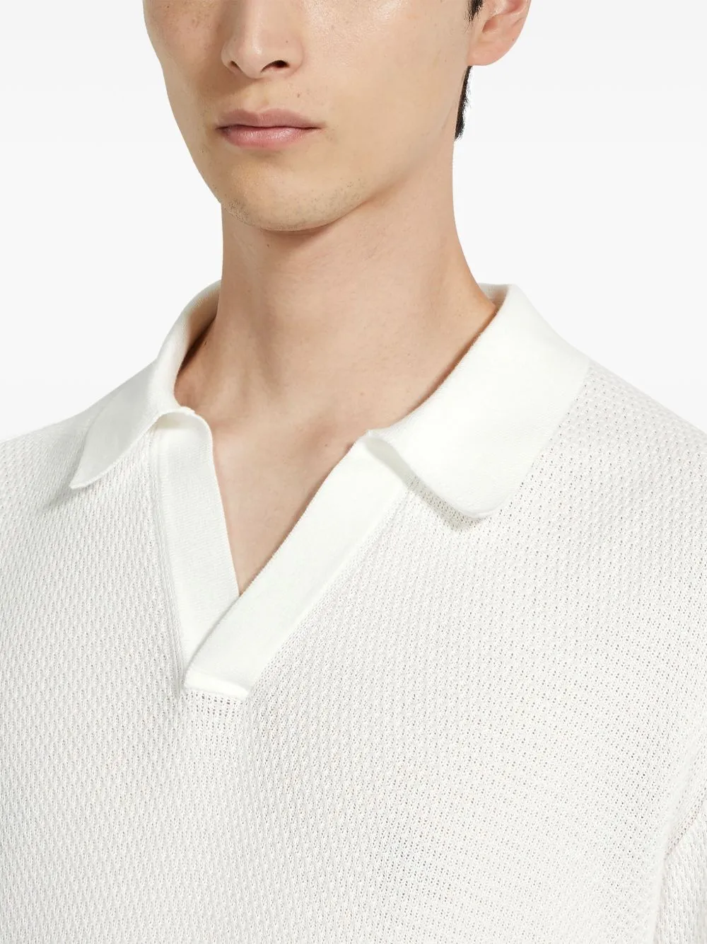 V-Neck Cotton Polo Shirt