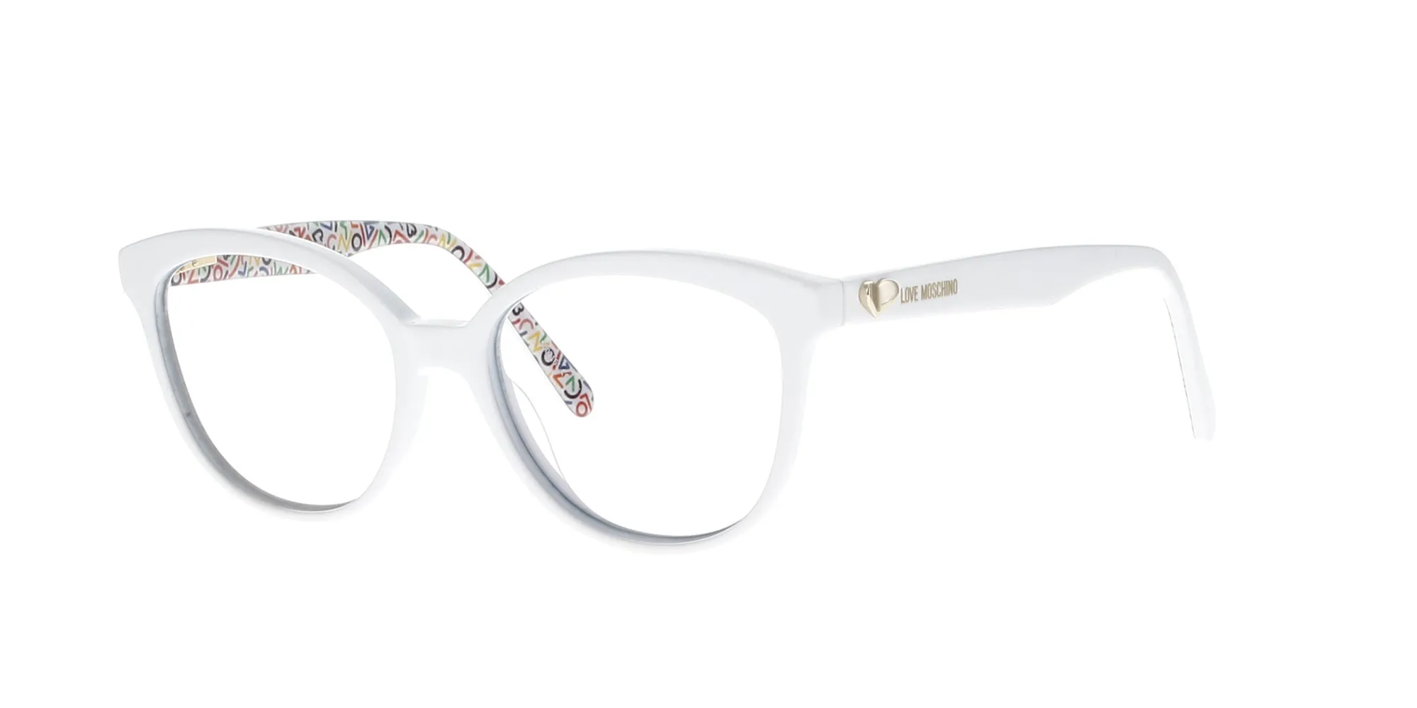 White Love MOSCHINO Round Frame