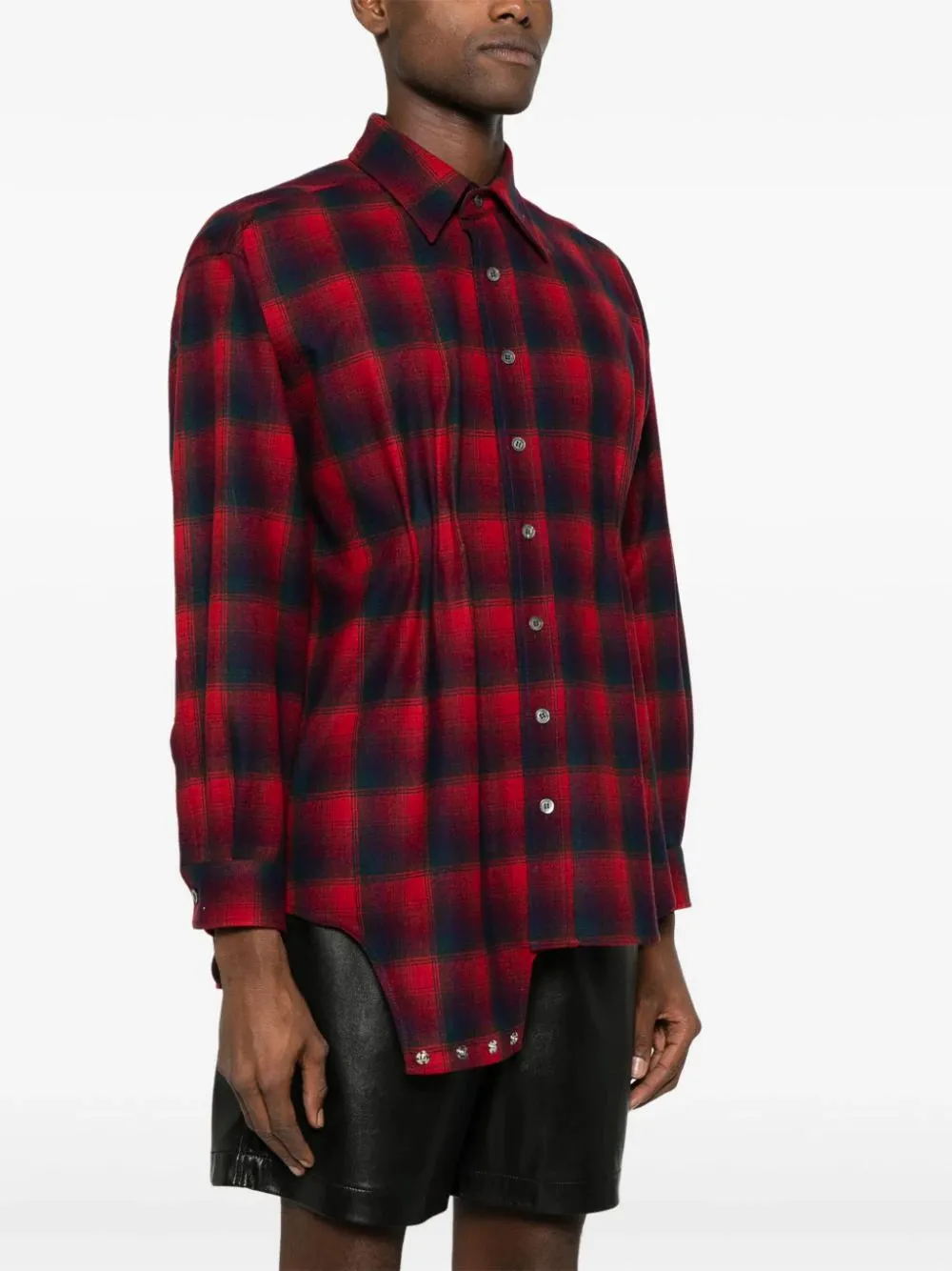 X Pendleton Checked Wool Playsuit Shirt